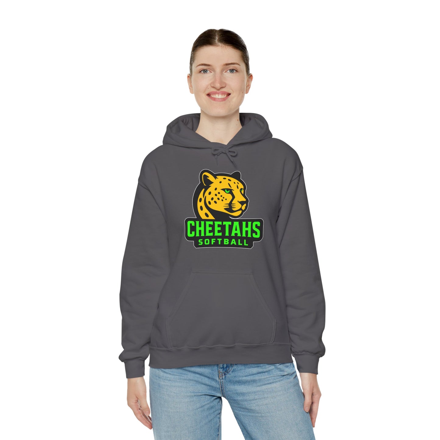 Cheetahs Softball Hoodie – Unisex Team Spirit Sweatshirt, Cozy Fan Gear | White Outline with Free Shipping