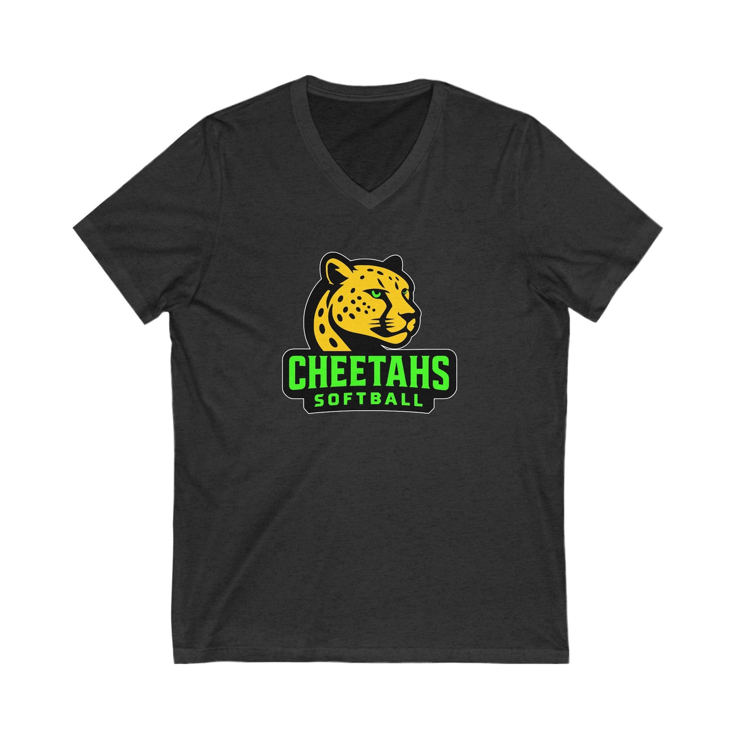 Cheetahs Softball Bella+Canvas V-Neck Tee, Sports Team Apparel, Game Day T-Shirt, Softball Fan Gear, Free Shipping