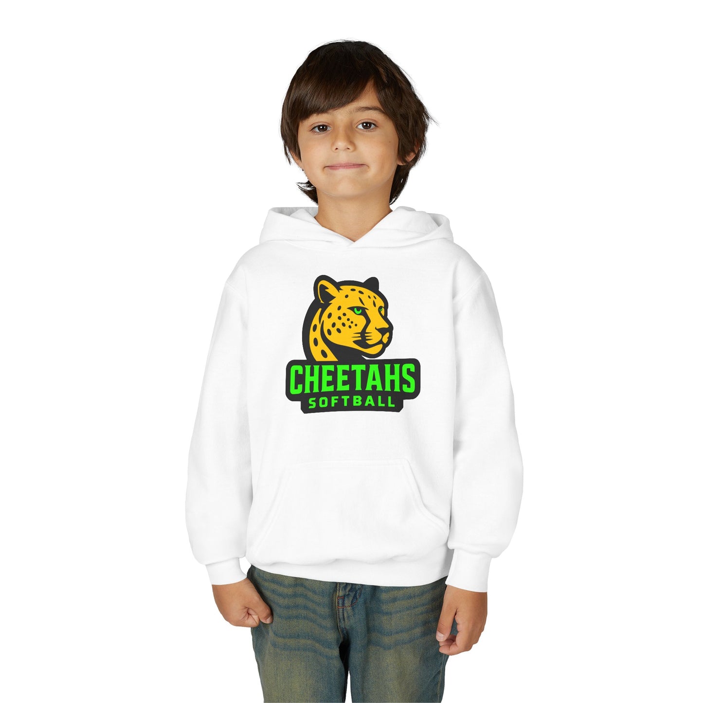 Youth Cheetahs Softball Hoodie, Comfortable Kids Sweatshirt, Sports Fan Apparel, Team Spirit Wear, Free Shipping