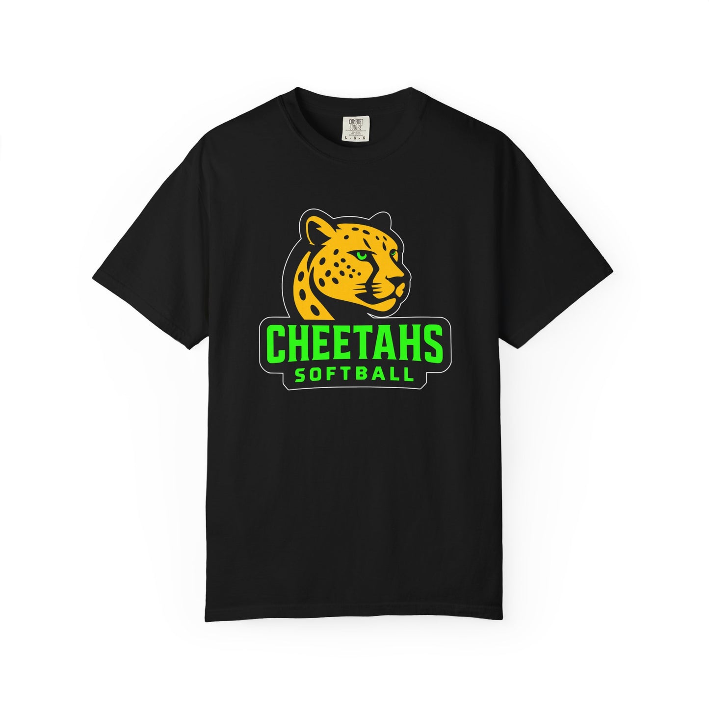 Cheetahs Softball Comfort Colors T-Shirt | Unisex Garment-Dyed Spirit Wear, Team Pride, Free Shipping