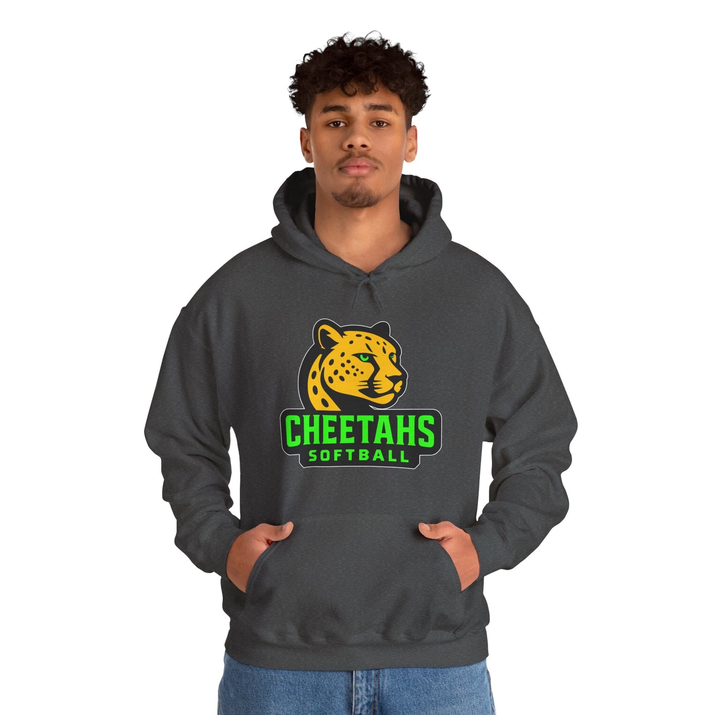 Cheetahs Softball Hoodie – Unisex Team Spirit Sweatshirt, Cozy Fan Gear | White Outline with Free Shipping