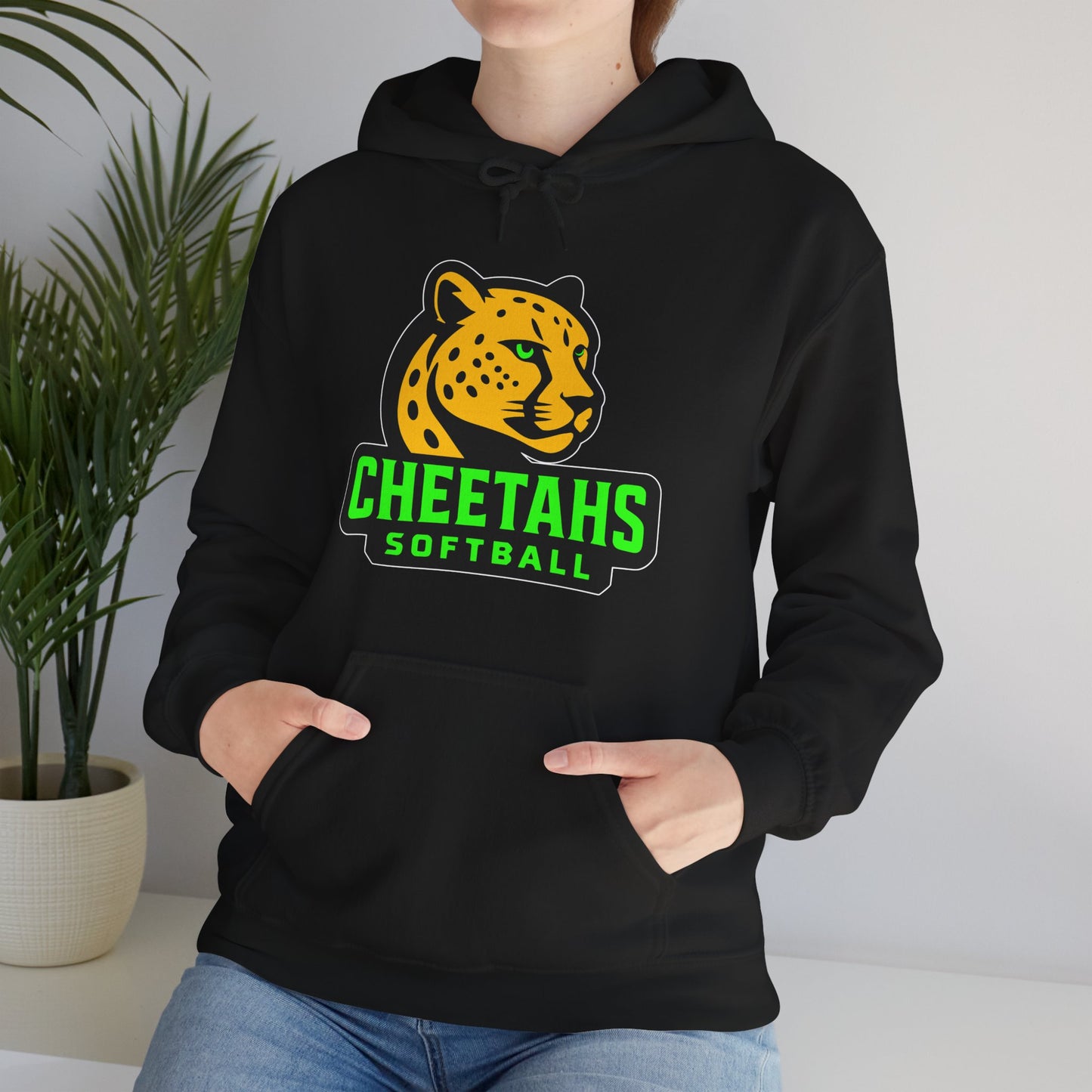 Cheetahs Softball Hoodie – Unisex Team Spirit Sweatshirt, Cozy Fan Gear | White Outline with Free Shipping