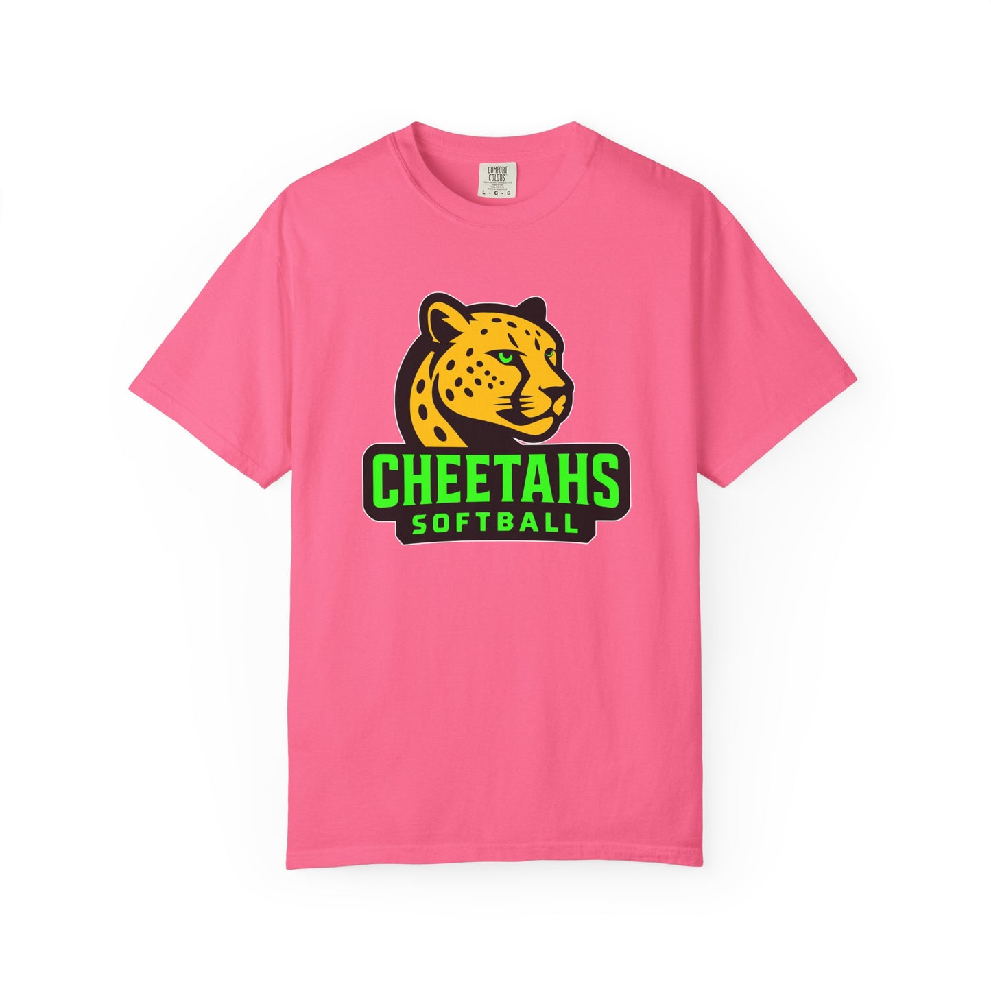 Cheetahs Softball Comfort Colors T-Shirt | Unisex Garment-Dyed Spirit Wear, Team Pride, Free Shipping