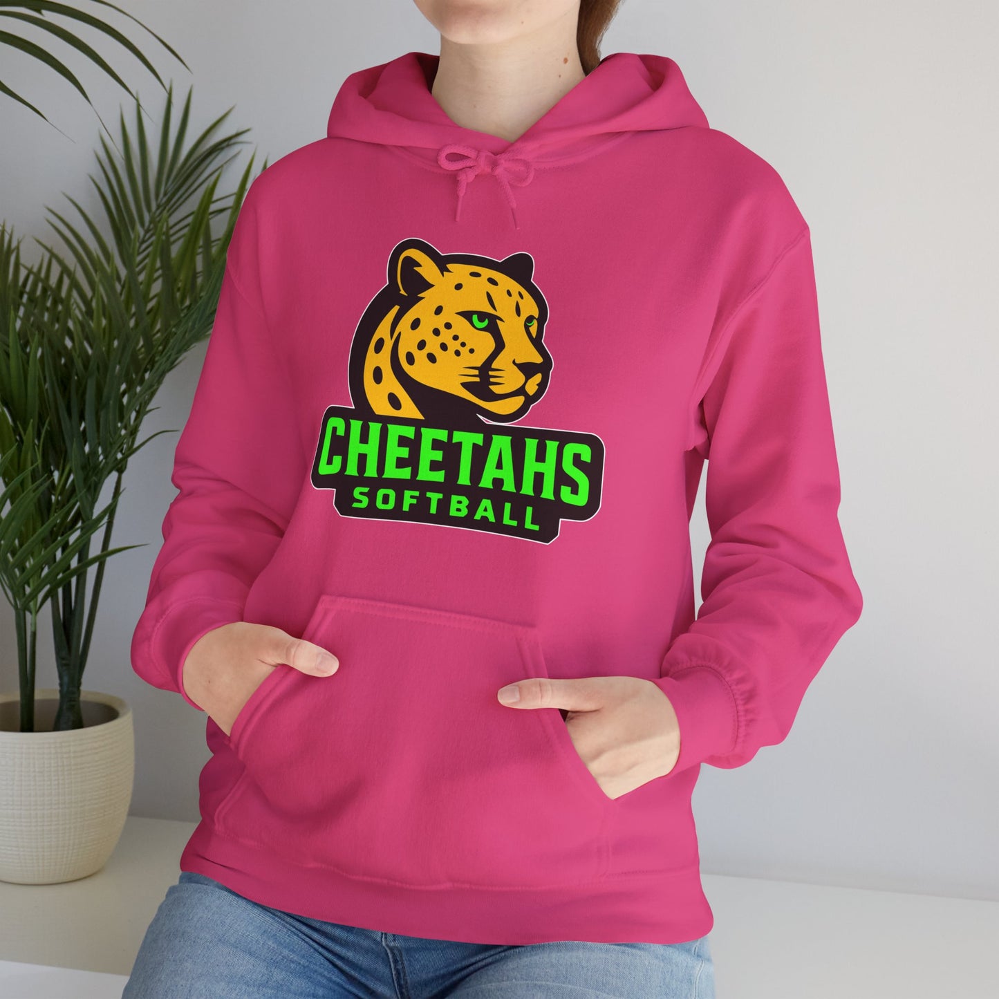 Cheetahs Softball Hoodie – Unisex Team Spirit Sweatshirt, Cozy Fan Gear | White Outline with Free Shipping