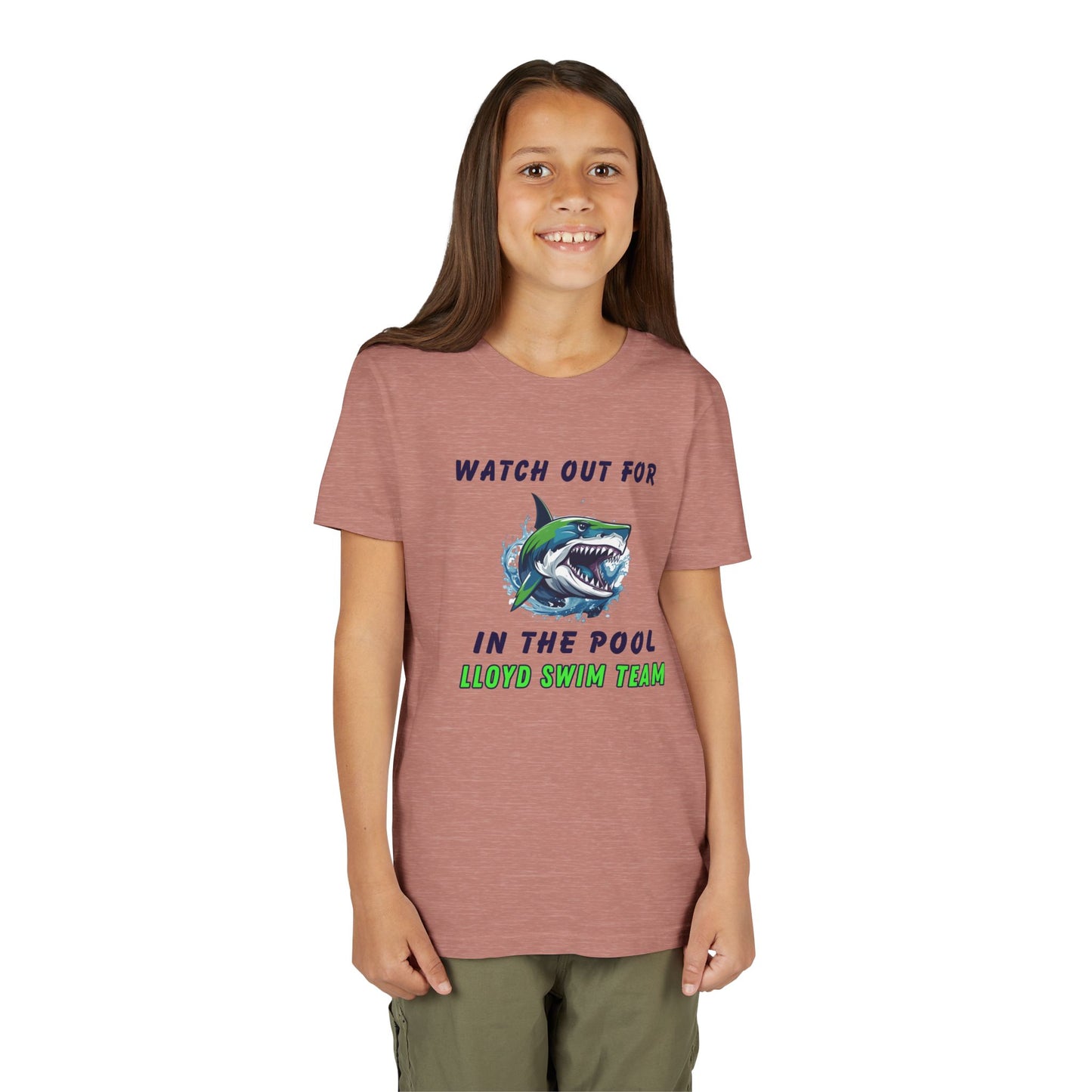 Youth T-Shirt - Watch Out for Sharks - Lloyd Swim Team