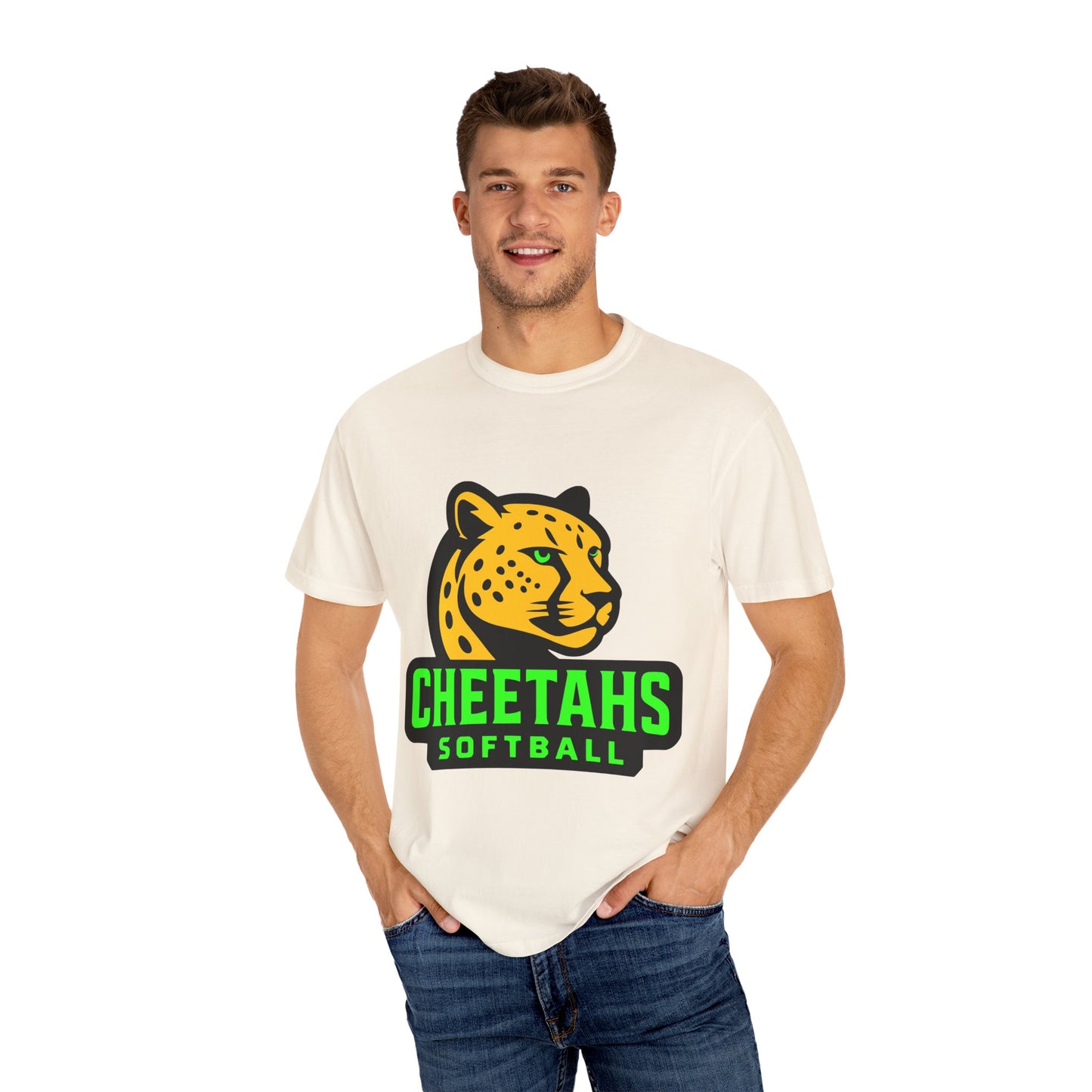 Cheetahs Softball Comfort Colors T-Shirt | Unisex Garment-Dyed Spirit Wear, Team Pride, Free Shipping