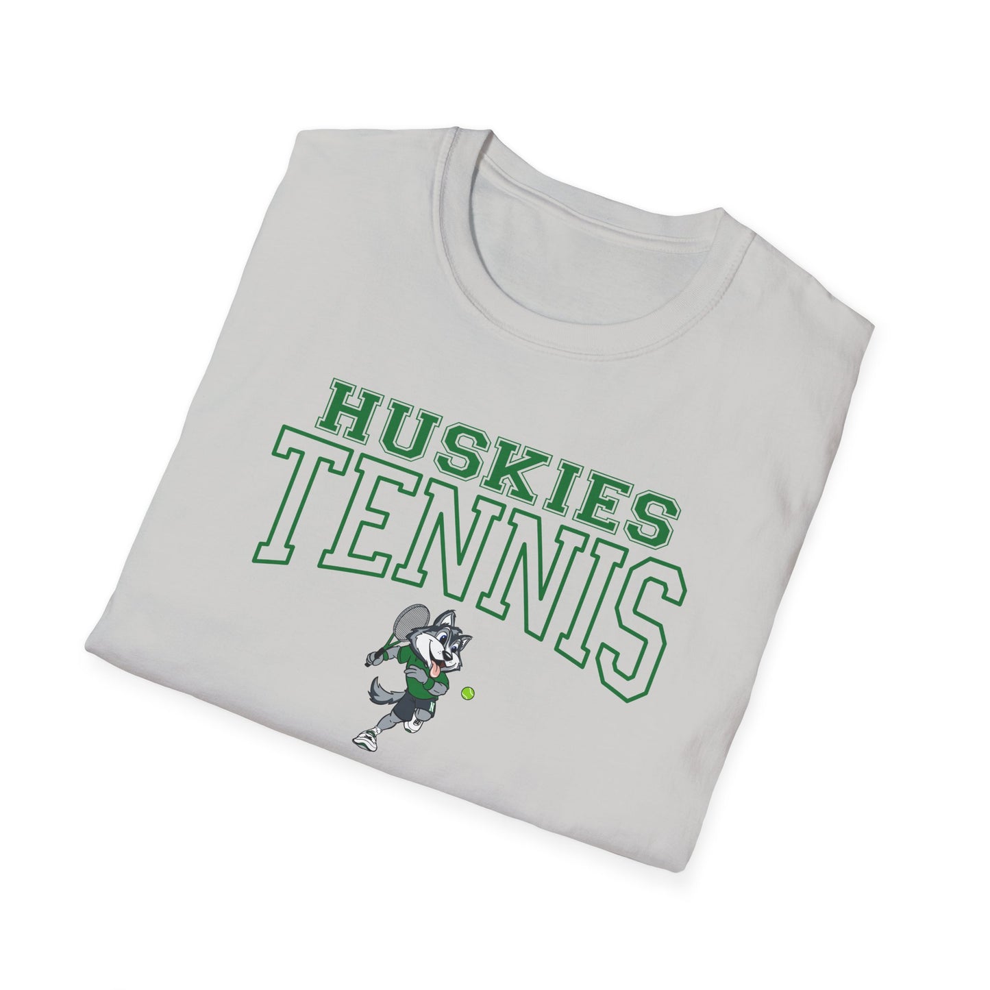 North Huskies Tennis Mascot T-Shirt – Unisex Gildan Softstyle Spirit Wear - Free Shipping