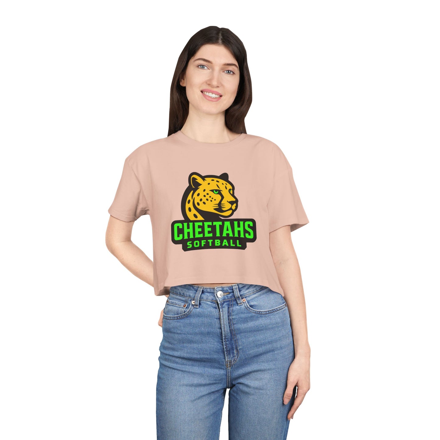 Cheetahs Softball Women’s Crop Tee | Trendy Spirit Wear, Game Day Style, Free Shipping