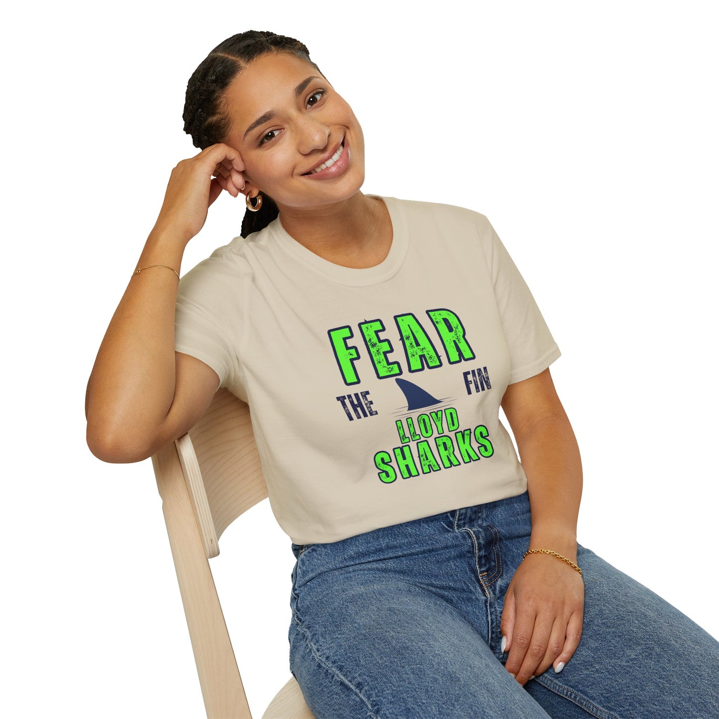 Adult Unisex T-Shirt - Fear The Fin - Lloyd Swim Team