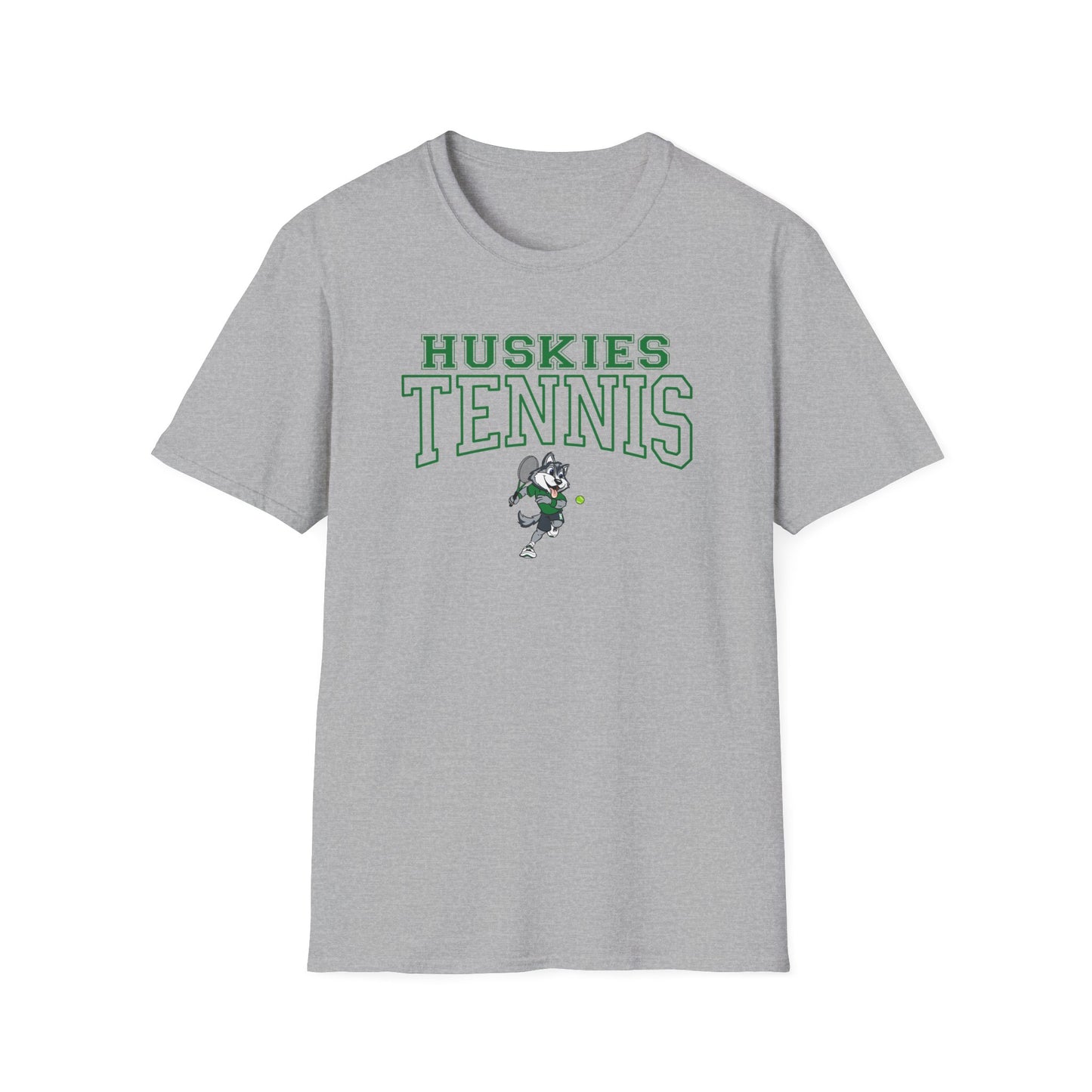 North Huskies Tennis Mascot T-Shirt – Unisex Gildan Softstyle Spirit Wear - Free Shipping