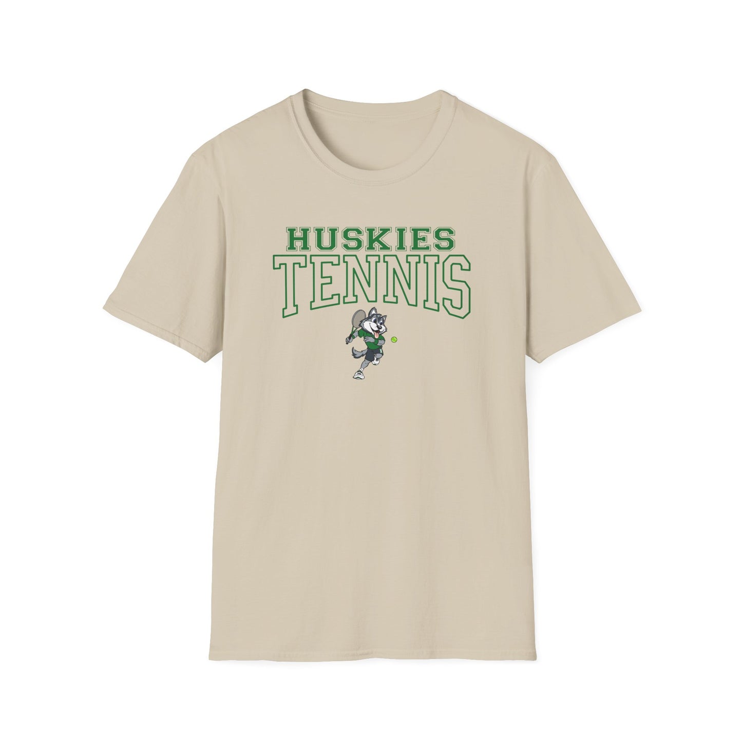 North Huskies Tennis Mascot T-Shirt – Unisex Gildan Softstyle Spirit Wear - Free Shipping