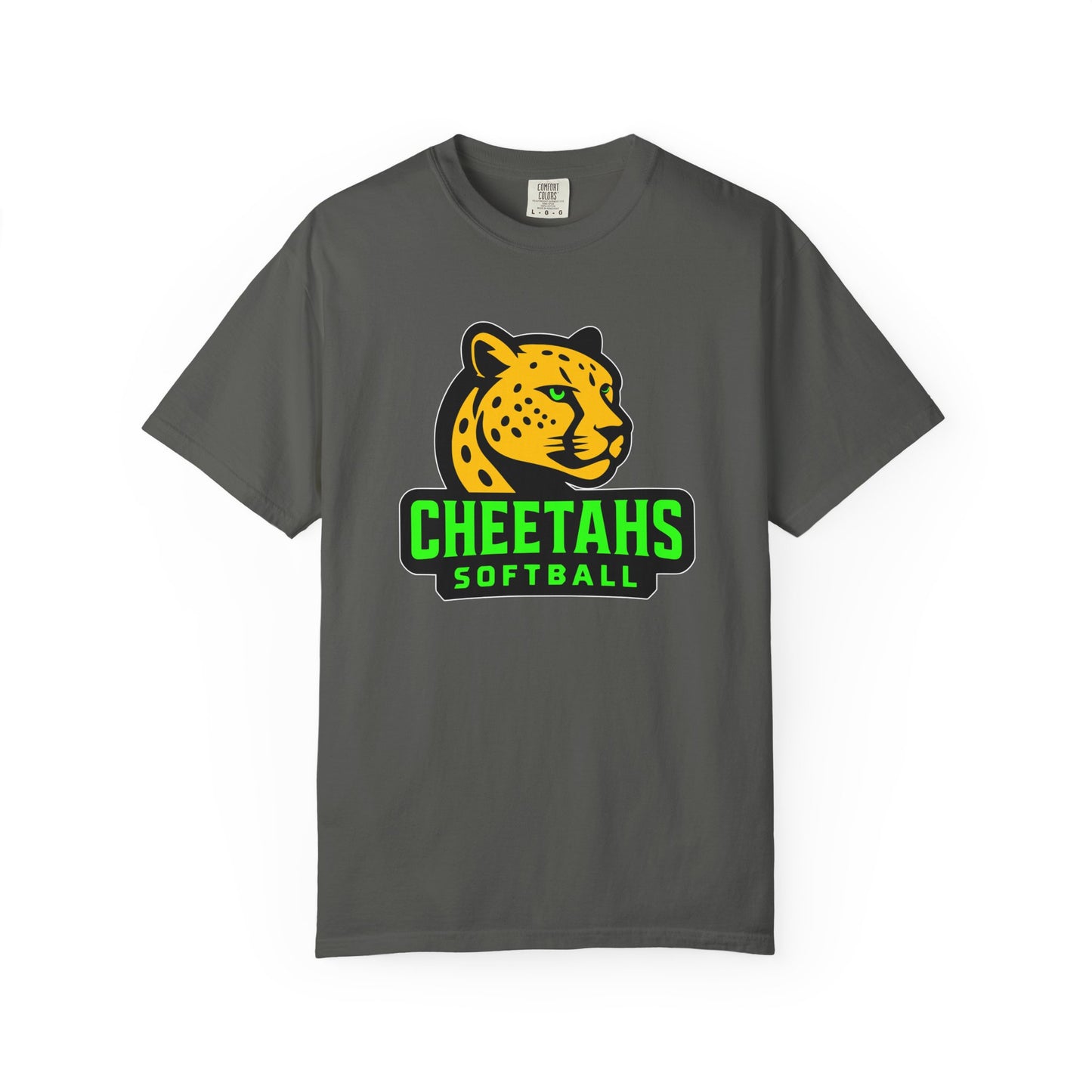 Cheetahs Softball Comfort Colors T-Shirt | Unisex Garment-Dyed Spirit Wear, Team Pride, Free Shipping