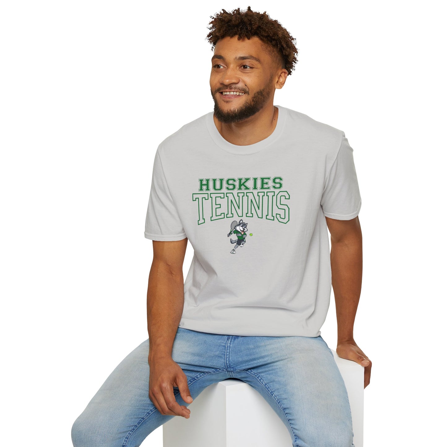 North Huskies Tennis Mascot T-Shirt – Unisex Gildan Softstyle Spirit Wear - Free Shipping