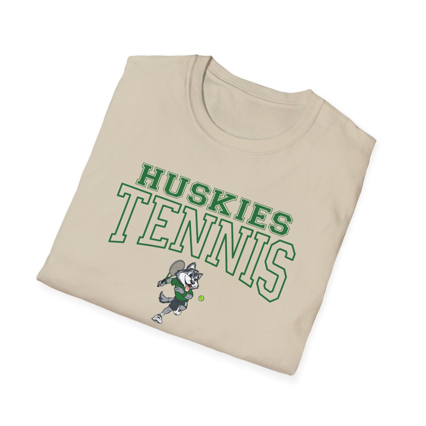 North Huskies Tennis Mascot T-Shirt – Unisex Gildan Softstyle Spirit Wear - Free Shipping