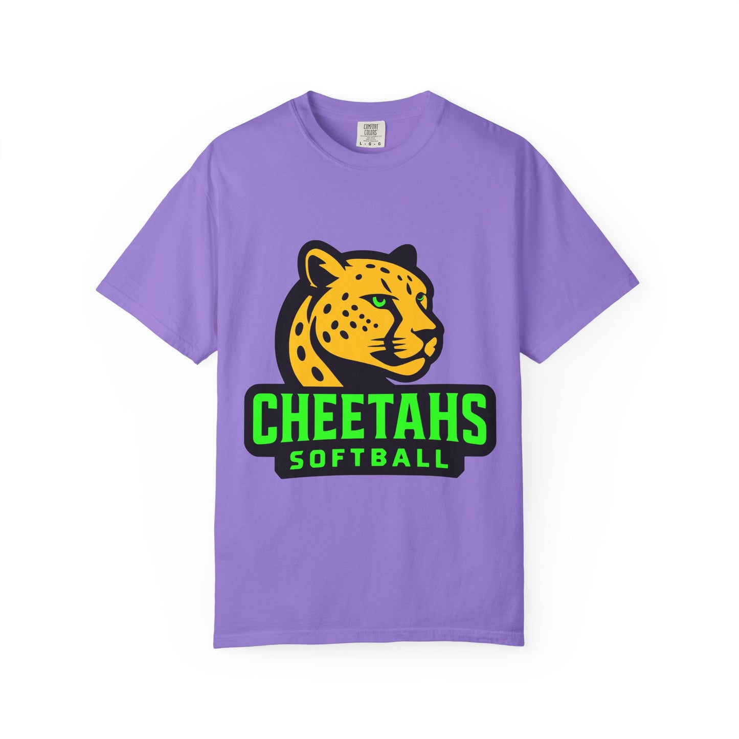 Cheetahs Softball Comfort Colors T-Shirt | Unisex Garment-Dyed Spirit Wear, Team Pride, Free Shipping