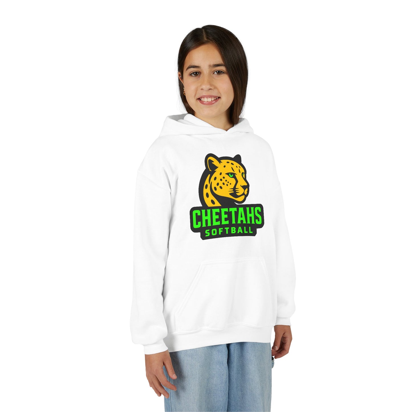 Youth Cheetahs Softball Hoodie, Comfortable Kids Sweatshirt, Sports Fan Apparel, Team Spirit Wear, Free Shipping