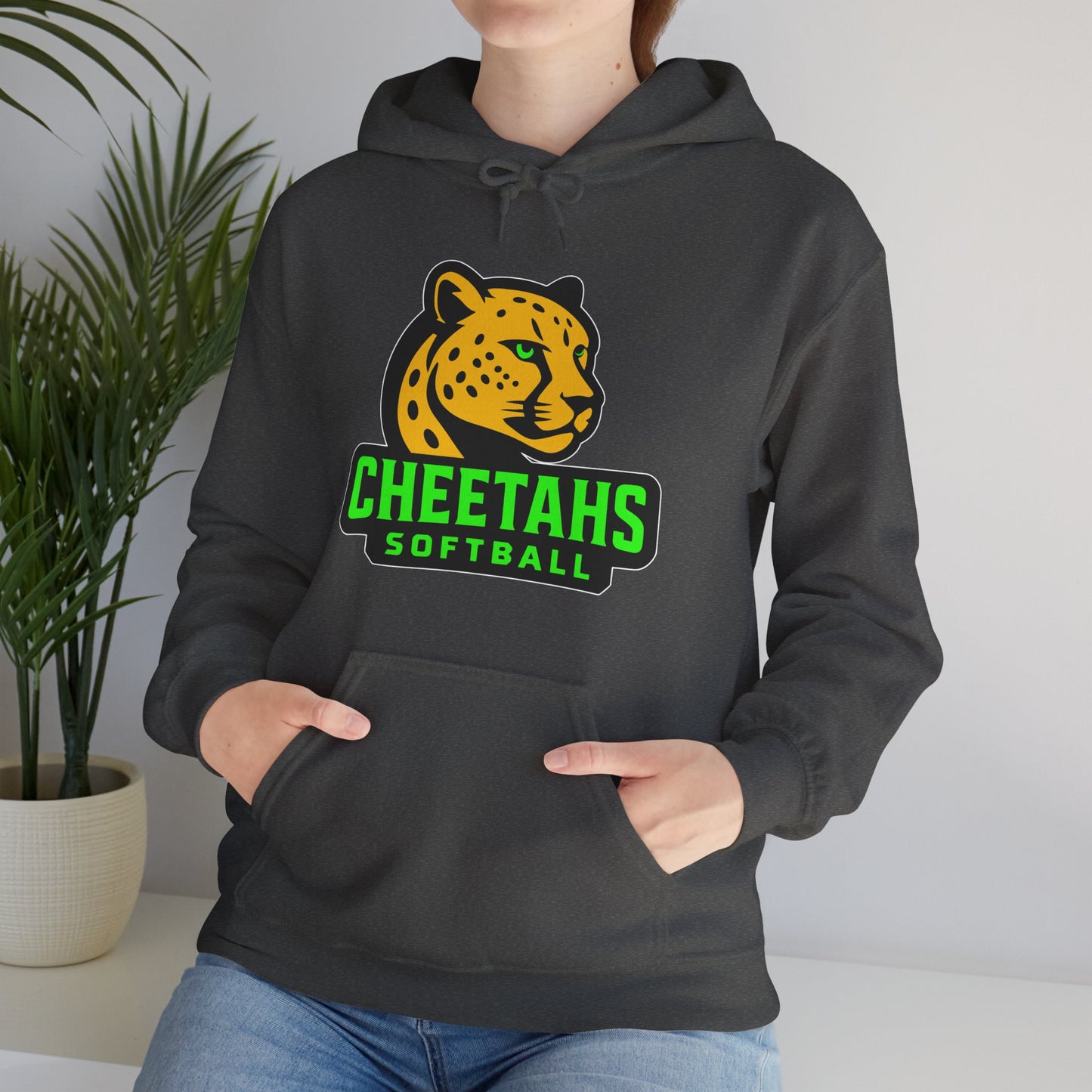 Cheetahs Softball Hoodie – Unisex Team Spirit Sweatshirt, Cozy Fan Gear | White Outline with Free Shipping