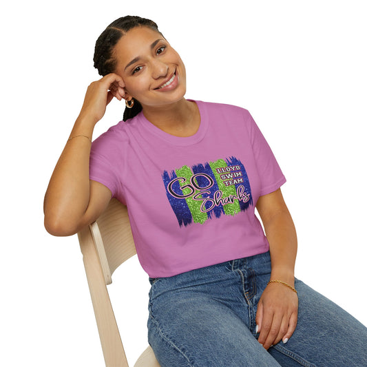 Adult Unisex T-Shirt - Go Sharks - Lloyd Swim Team