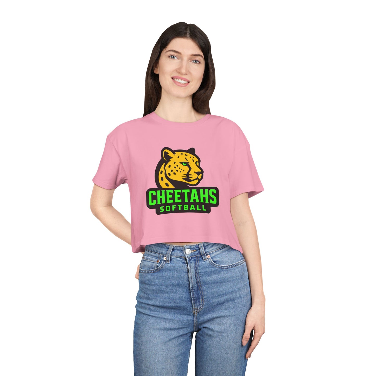 Cheetahs Softball Women’s Crop Tee | Trendy Spirit Wear, Game Day Style, Free Shipping