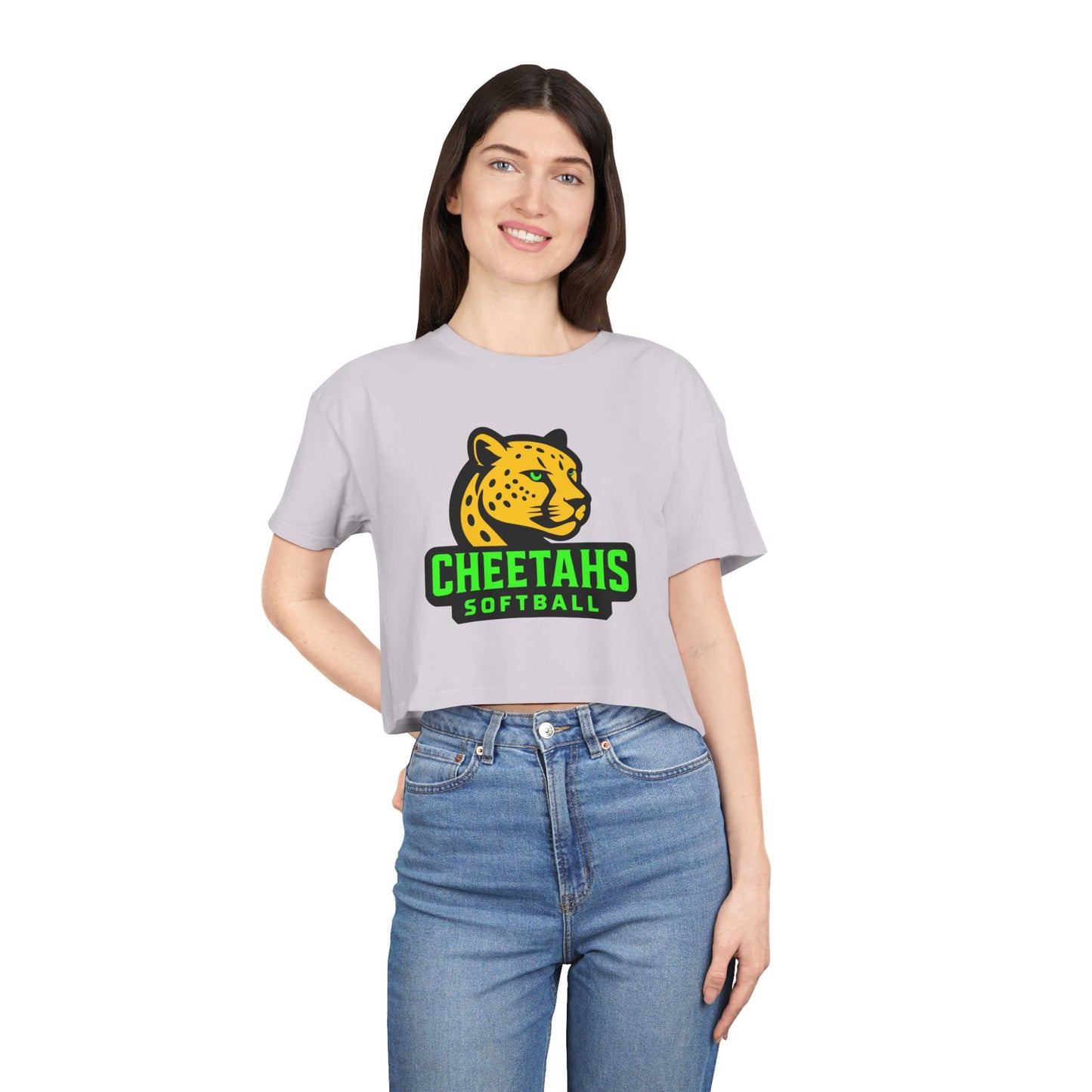 Cheetahs Softball Women’s Crop Tee | Trendy Spirit Wear, Game Day Style, Free Shipping