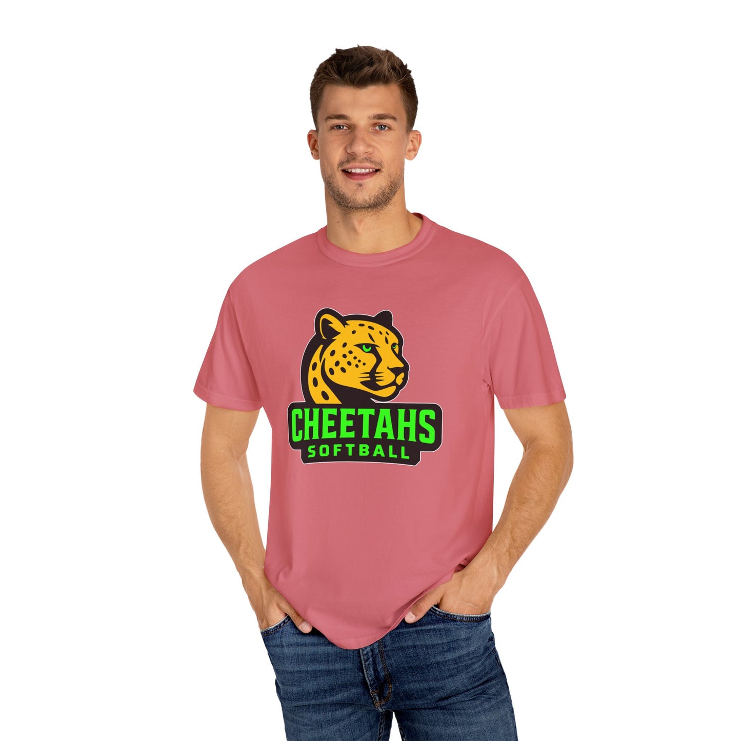 Cheetahs Softball Comfort Colors T-Shirt | Unisex Garment-Dyed Spirit Wear, Team Pride, Free Shipping