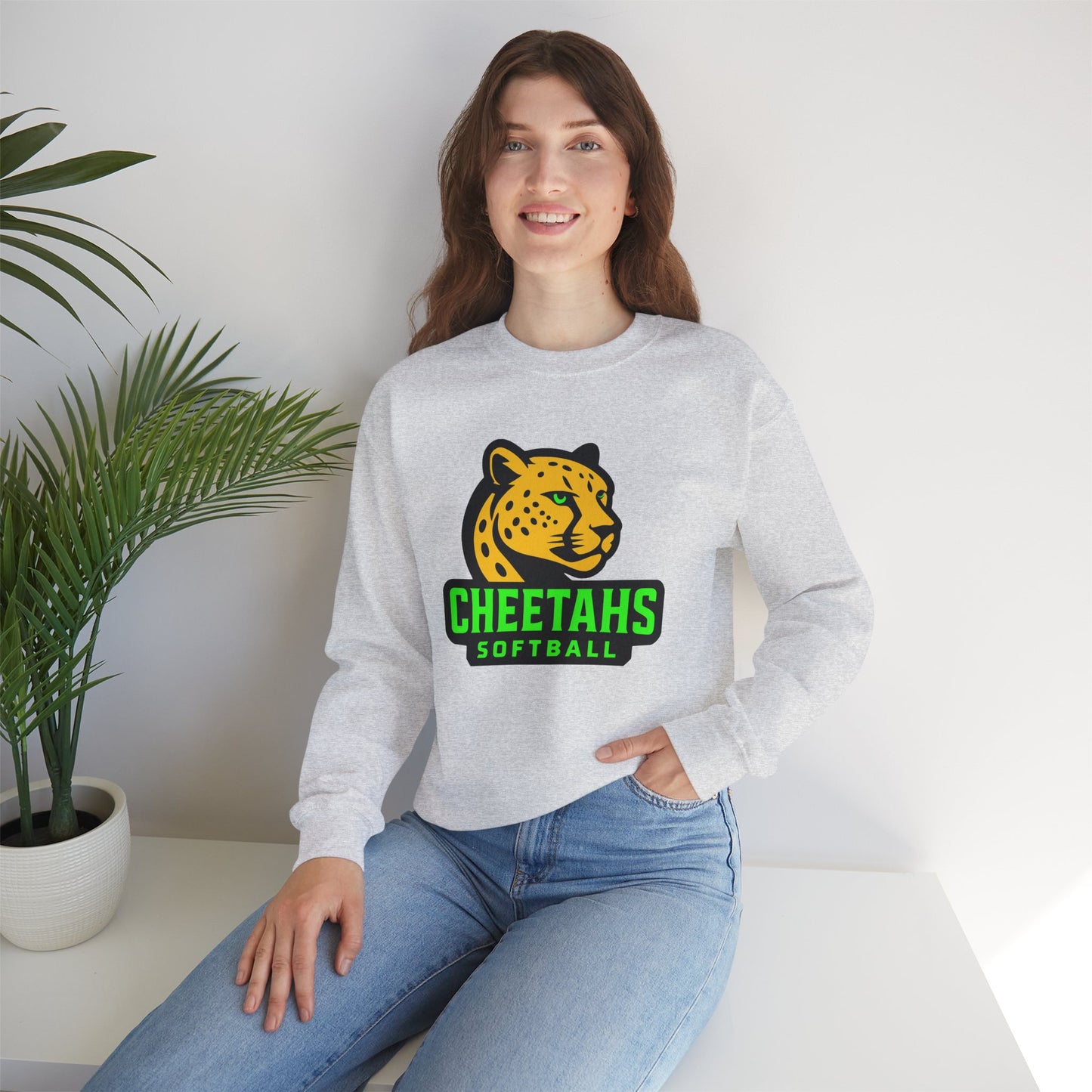Cheetahs Softball Crewneck Sweatshirt | Unisex Spirit Wear, Cozy Game Day Gear, Free Shipping