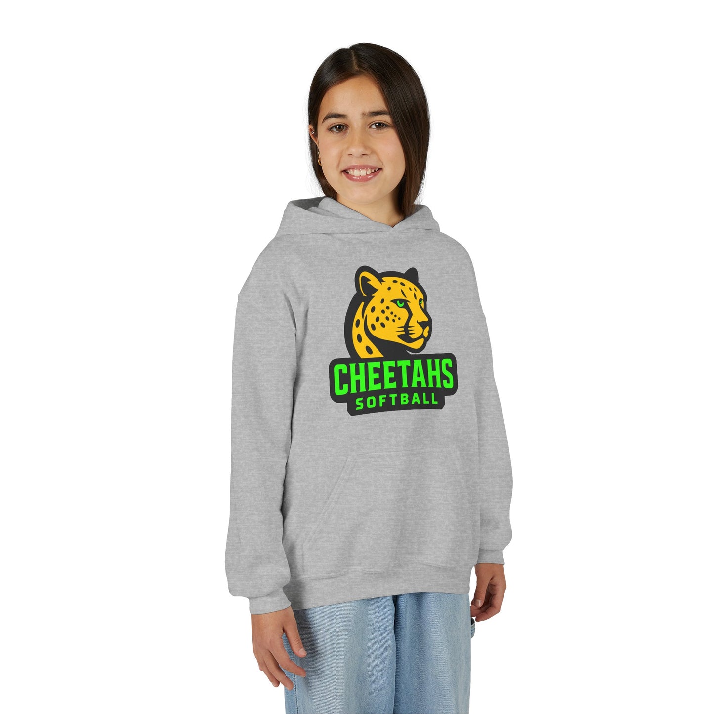 Youth Cheetahs Softball Hoodie, Comfortable Kids Sweatshirt, Sports Fan Apparel, Team Spirit Wear, Free Shipping