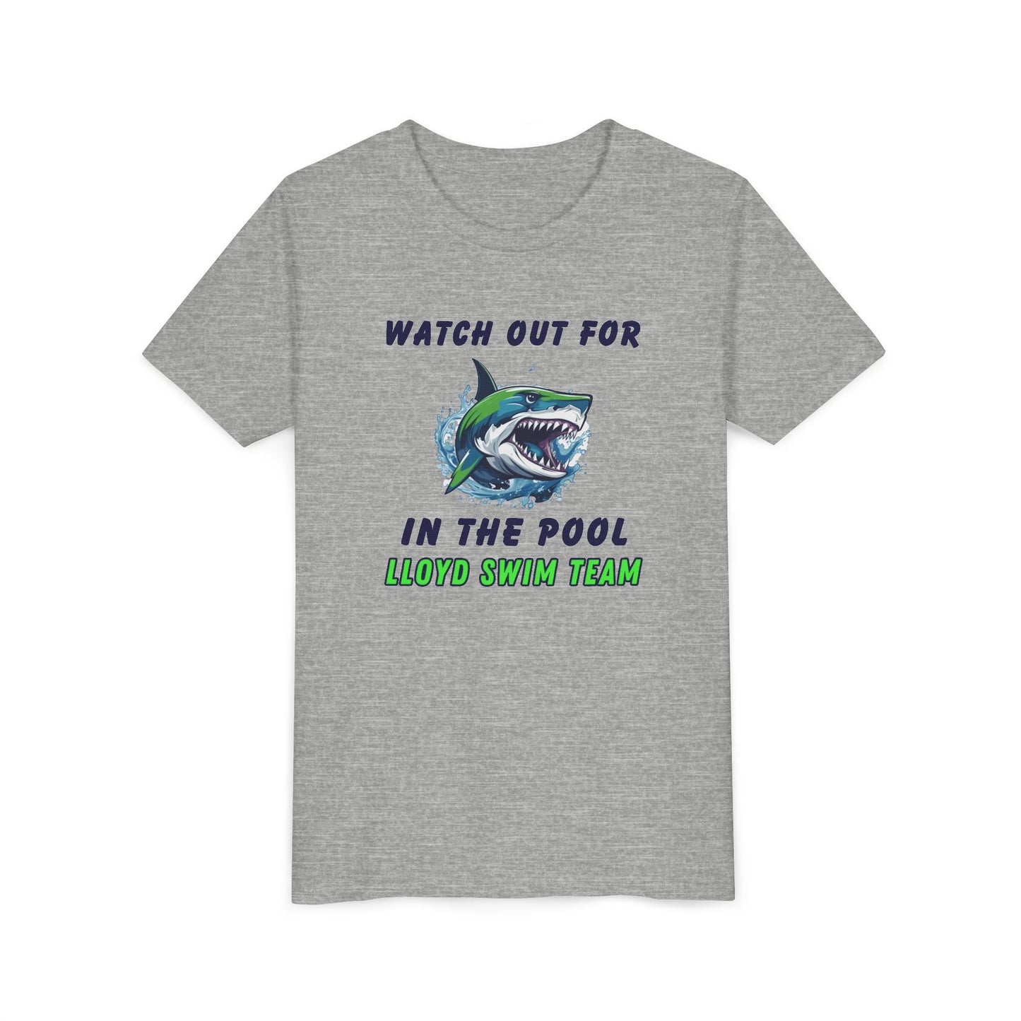 Youth T-Shirt - Watch Out for Sharks - Lloyd Swim Team