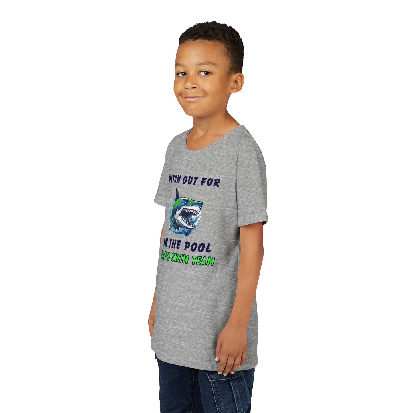 Youth T-Shirt - Watch Out for Sharks - Lloyd Swim Team