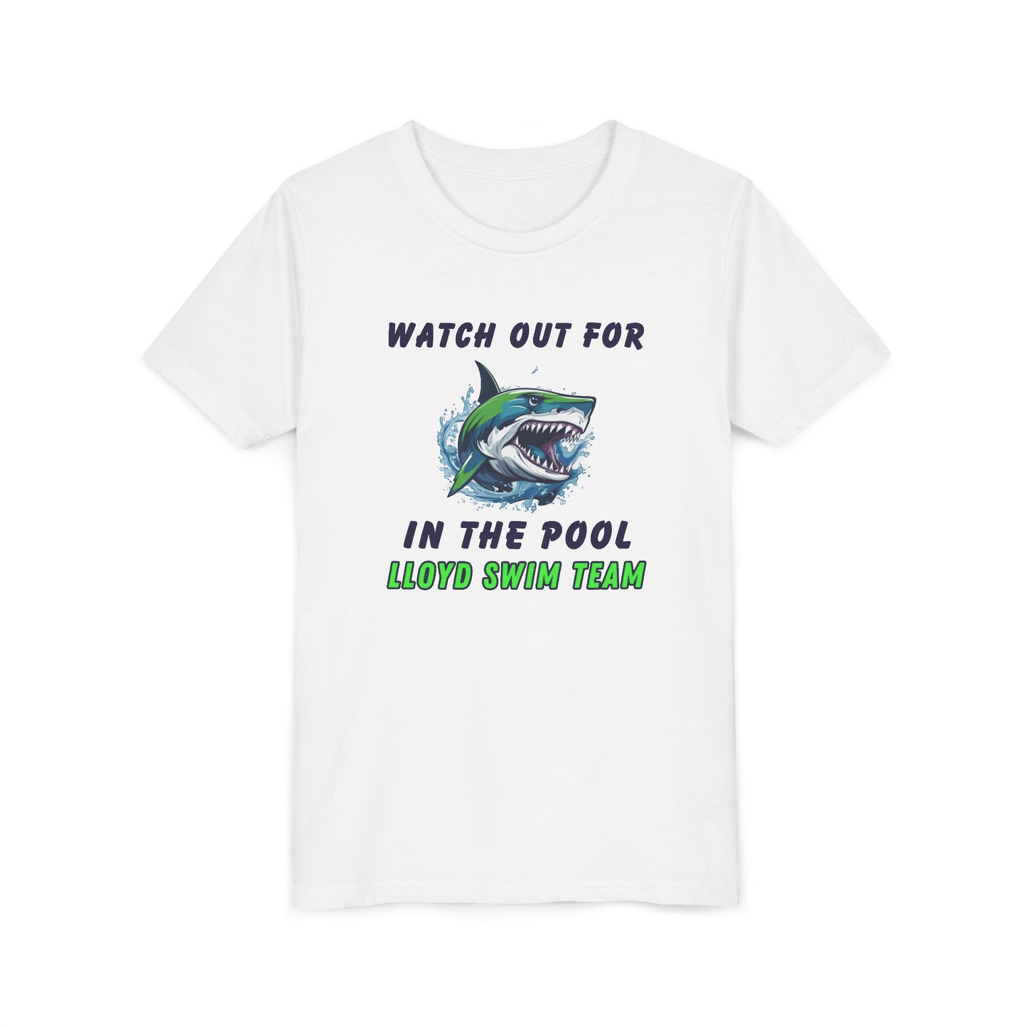 Youth T-Shirt - Watch Out for Sharks - Lloyd Swim Team